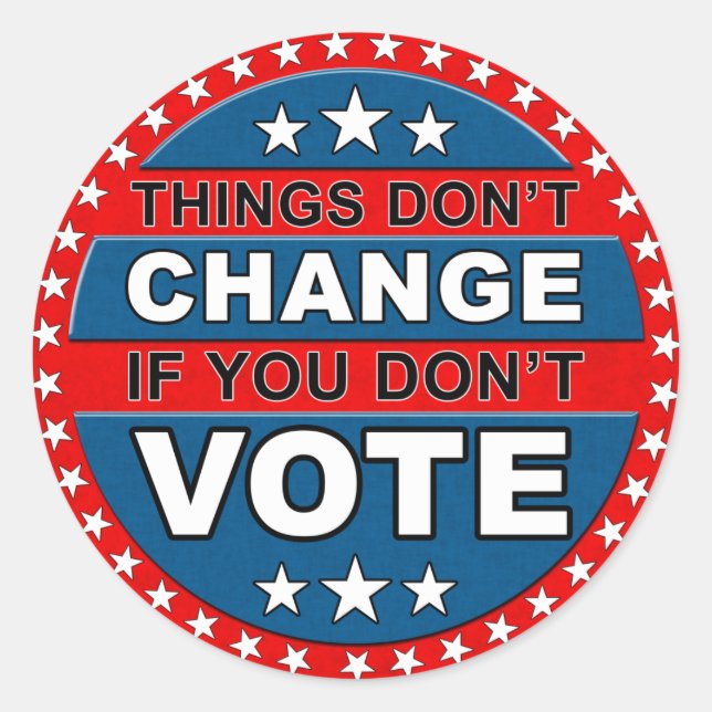 Röstmärke Runt Klistermärke (Framsida)