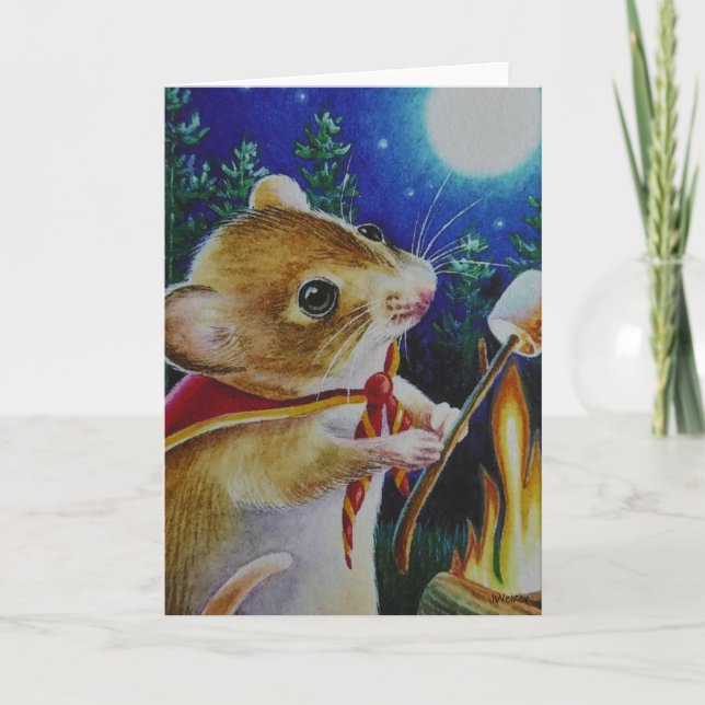 Rostmarschering av kameramusmusen Watercolor Art  Kort (Framsida)