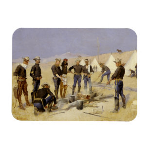 Rostning av julnötköttet i ett Cavalry-läger Magnet