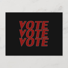 Röstning röd, modern typografi vykort
