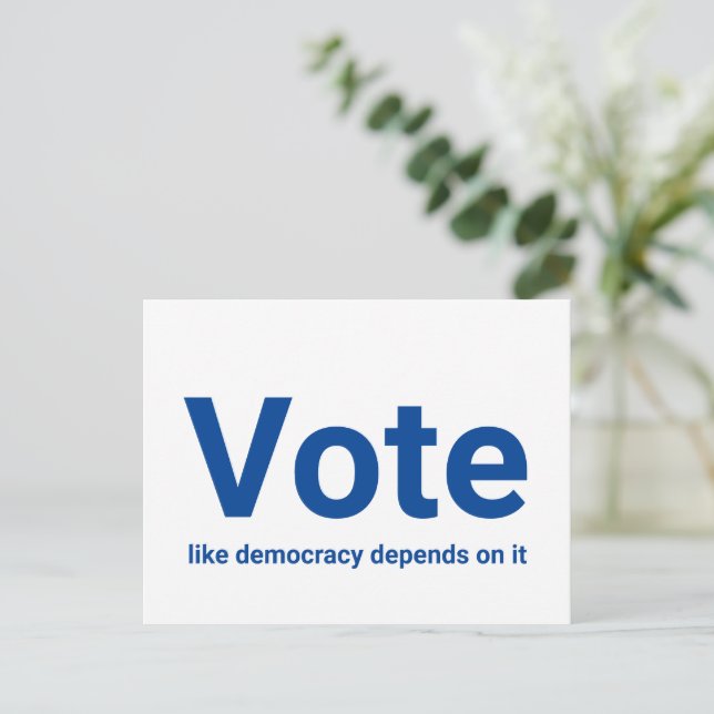 Röstning som demokrati är beroende av blått och vi vykort (Stående Fram)