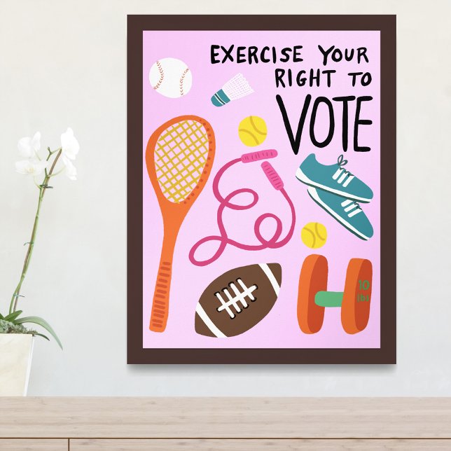 RÖSTNING Utöva er Höger att rösta Rosa vid val Poster (VOTING Exercise Your Right to Vote Elections Pink Poster Wall Art
)
