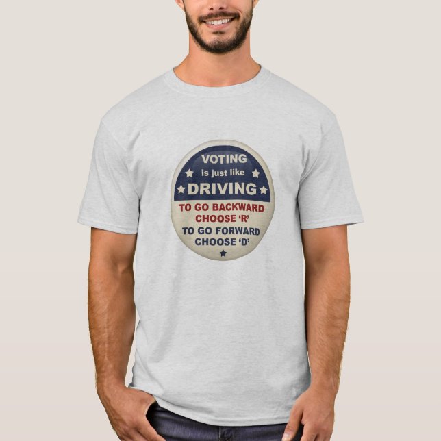 Röstningen är lik körning tee shirt (Framsida)