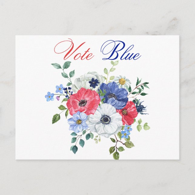Röstningsblått USA: s demokratiska politiska välja Vykort (Framsida)