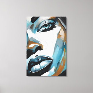 Rosto abstrato de mulher negra canvastryck