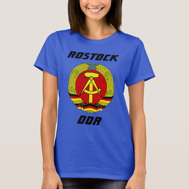 Rostock, DDR, Rostock, kommunistisk Öster Tyskland T Shirt (Framsida)