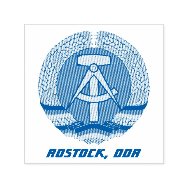 Rostock, DDR, Rostock, Socialistgruppen Öster Tysk Självfärgande Stämpel (Design)