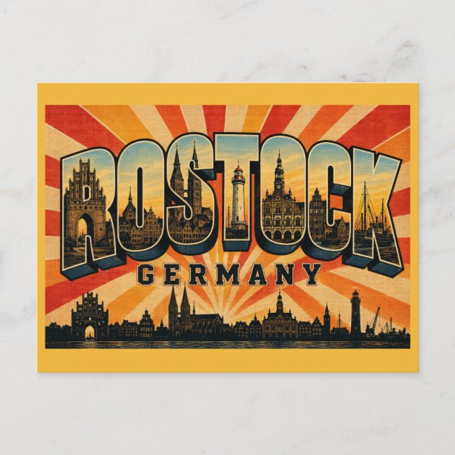Rostock Tyskland Steintor Vykort (Framsida)