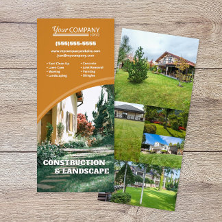 Rostorange, modern rund kurvad design, foto reklamkort