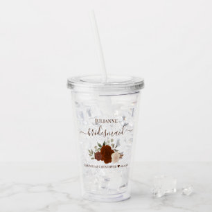 Rostorange rosor Elegant brudtärna bröllop Take Away Mugg