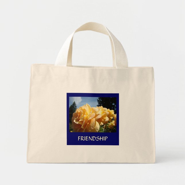 ROSTRÄDGÅRD Totebag VÄNSKAP! Canvasväska presenter Mini Tygkasse (Framsidan)