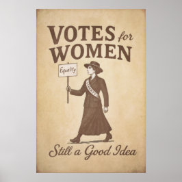 Rösträtt för Kvinnor Fortfarande en Bra Idé Vintag Poster