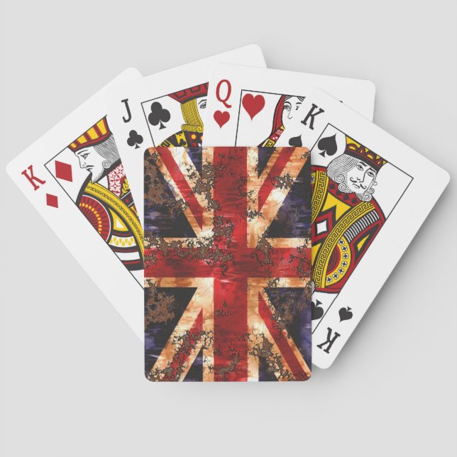 Rostrig brittisk flagga spelkort (Baksidan)