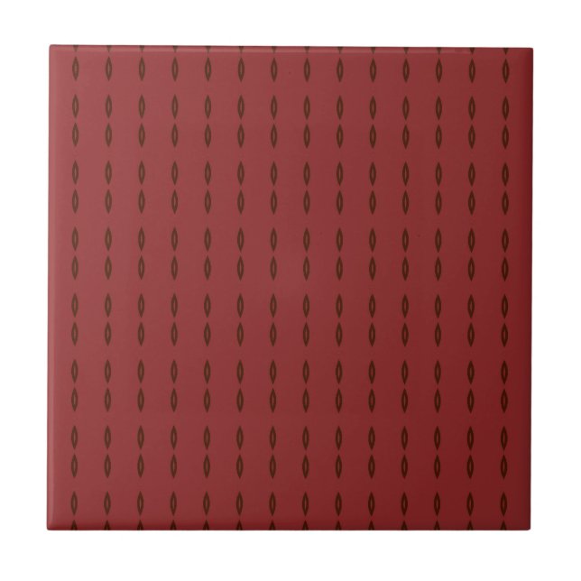 Rostrot och mörkbrunt geometriskt mönster kakelplatta (Framsidan)