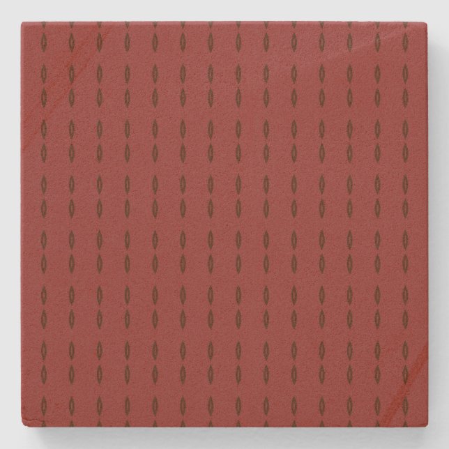 Rostrot och mörkbrunt geometriskt mönster stenunderlägg (Framsidan)