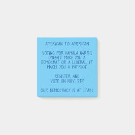 Röstsedlar från amerikanska till amerikanska post-it block