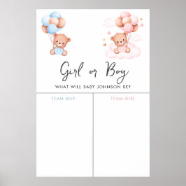 Rösttecken för Cute Nalle Dreamy Unge Gender Poster