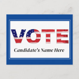 Rösttext i Färg Blå kandidatens Namn Vykort
