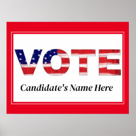 Rösttext i Färg Röda kandidatens Namn Poster