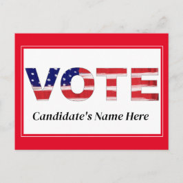Rösttext i Färg Röda kandidatens Namn Vykort