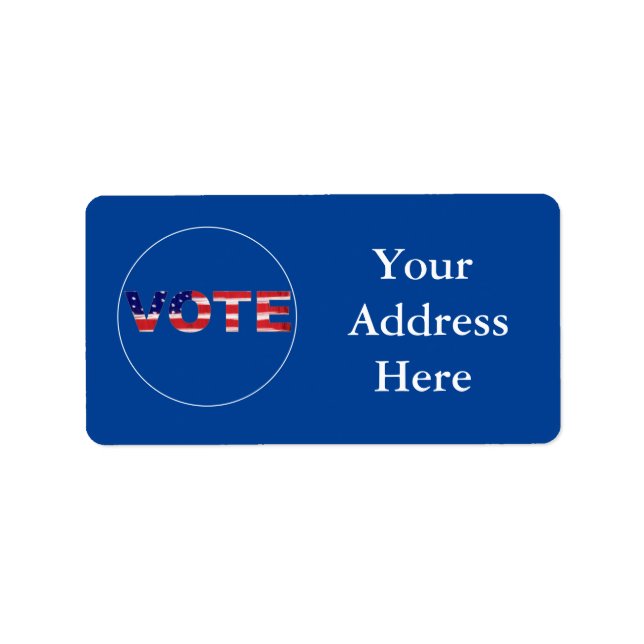 Rösttext i Flagga Färg Adressetikett (Framsidan)