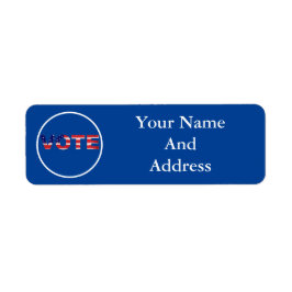 Rösttext i Flagga Färg Returadress Etikett