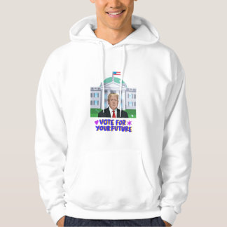 Rösttrump - fetstilt patriotisk hoodie