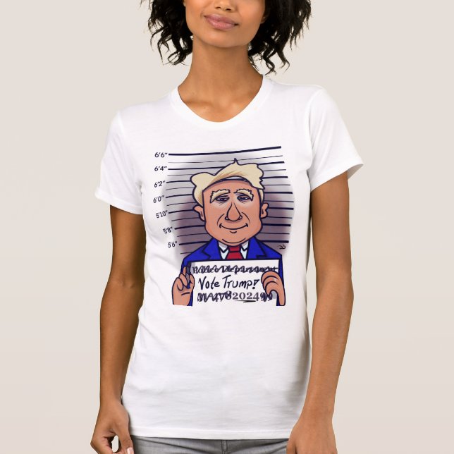 Rösttrumpi Kvinnor i vitt T-Shirt (Framsida)