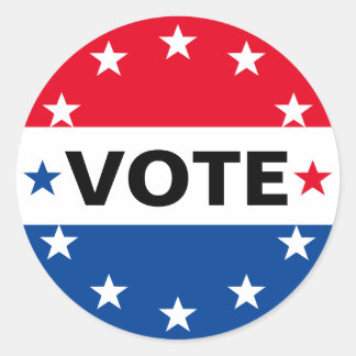 Röstval Amerika Politisk Rött vitt blått Runt Klistermärke