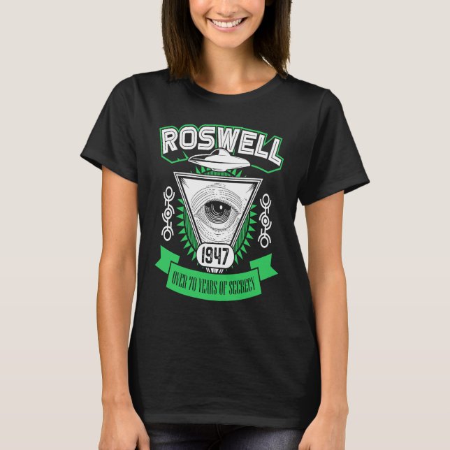 Roswell 1947 Alien Area 51 Conspiracy Theory T Shirt (Framsida)