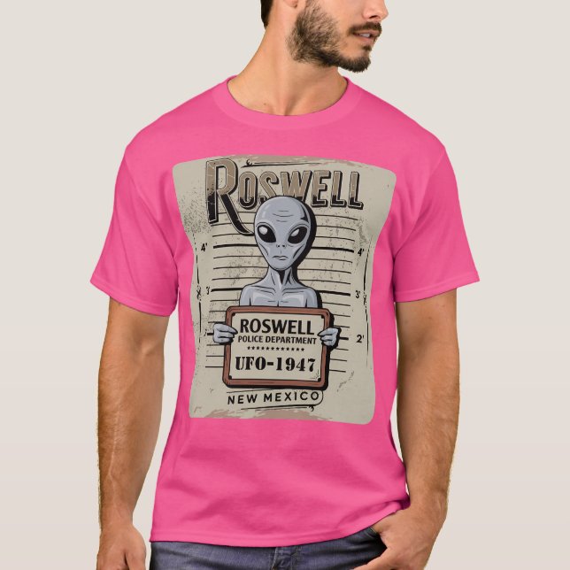 Roswell Alien Mugshot - 1947 T Shirt (Framsida)