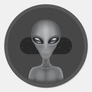 Roswell Alien (Sticker) Runt Klistermärke