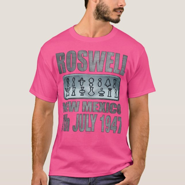 Roswell Alien Text Design T Shirt (Framsida)