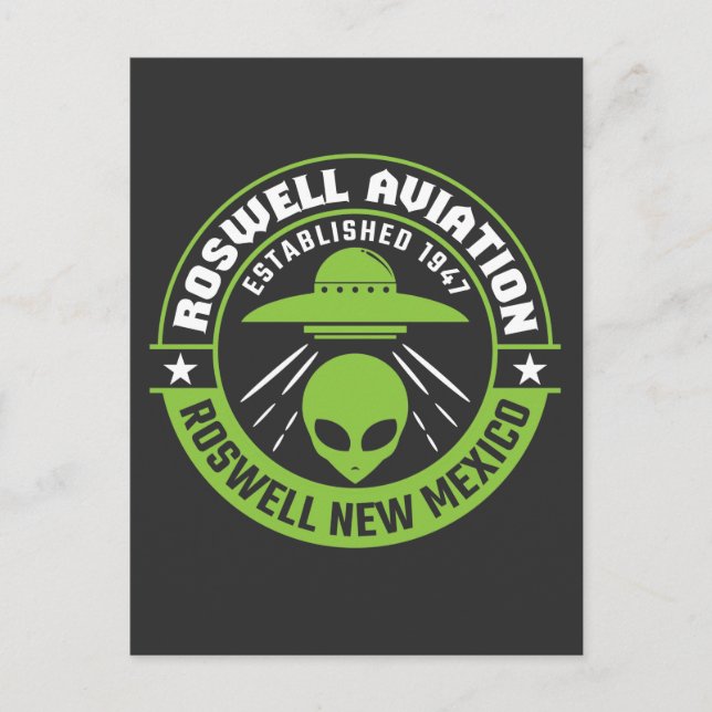 Roswell Aviation, inrättad 1947 Vykort (Framsida)