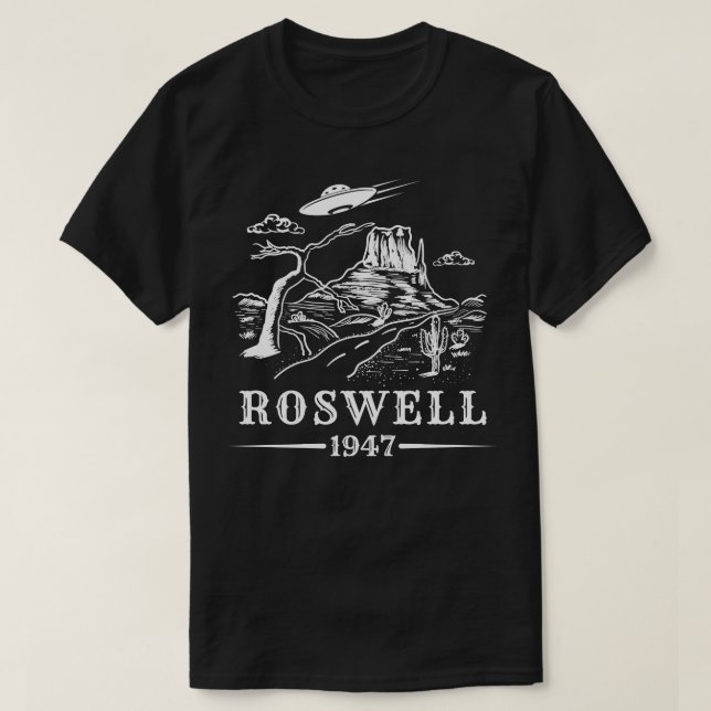 Roswell Flies Saucer Crash T Shirt (Design framsida)