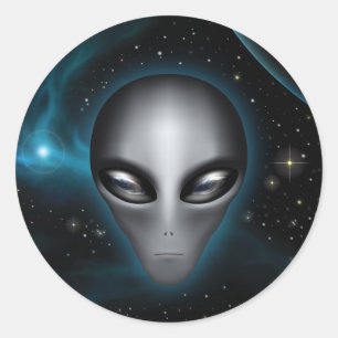 Roswell främling II (klistermärken) Runt Klistermärke