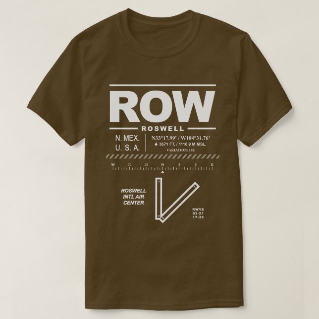Roswell Int'l Luft Centre Airport ROW T-Shirt (Design framsida)