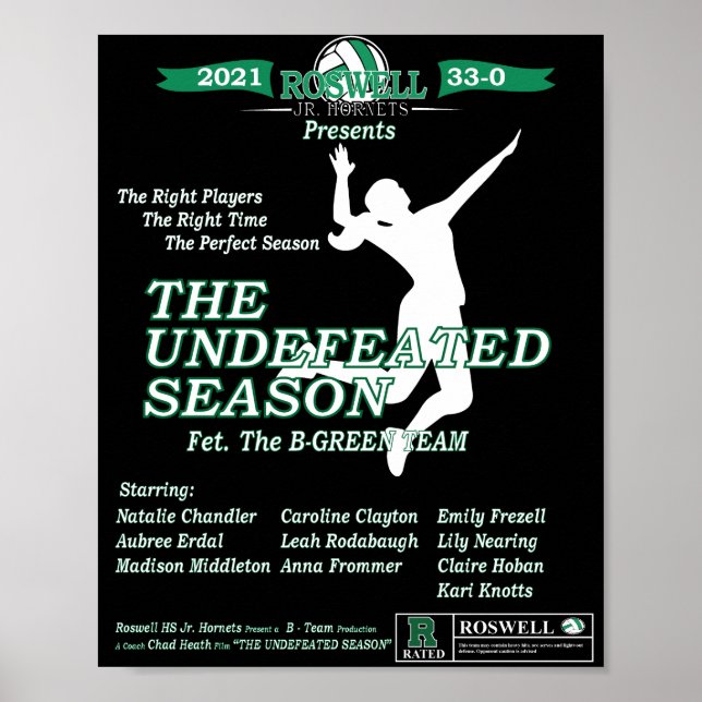 Roswell Jr. Hornets Obesegrad Season Poster (Framsidan)