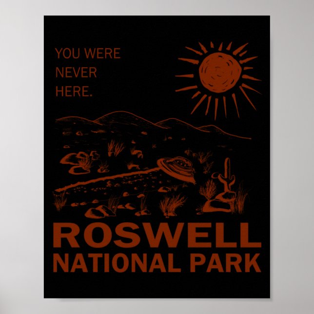 Roswell National Park Ufo Flying Saucer Aliens  Poster (Framsidan)