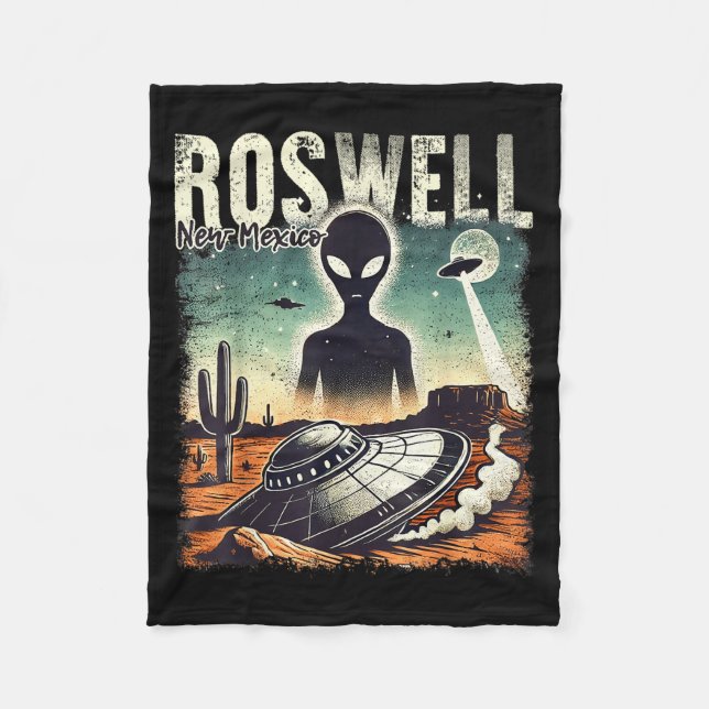 Roswell New Mexico 1947 Alien Abduction Ufo Crash  Fleecefilt (Framsidan)