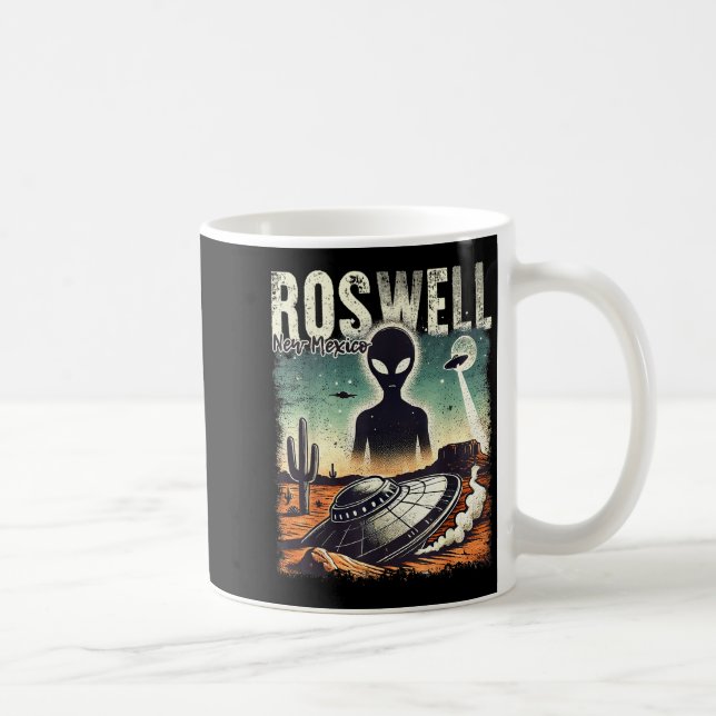 Roswell New Mexico 1947 Alien Abduction Ufo Crash  Kaffemugg (Höger)