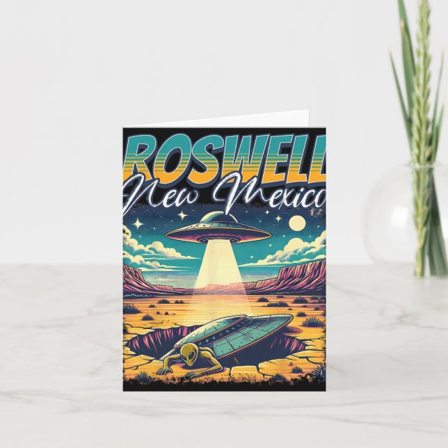 Roswell New Mexico 1947 Alien Abduction Ufo Crash  Kort (Framsida)