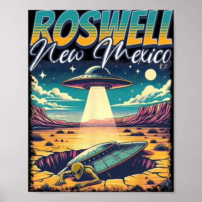 Roswell New Mexico 1947 Alien Abduction Ufo Crash  Poster (Framsidan)