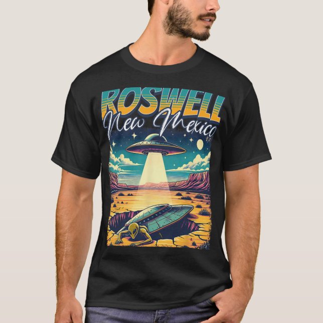 Roswell New Mexico 1947 Alien Abduction Ufo Crash  T Shirt (Framsida)