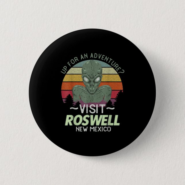 Roswell New Mexico Alien Head Funny Souvenir Quote Knapp (Framsida)