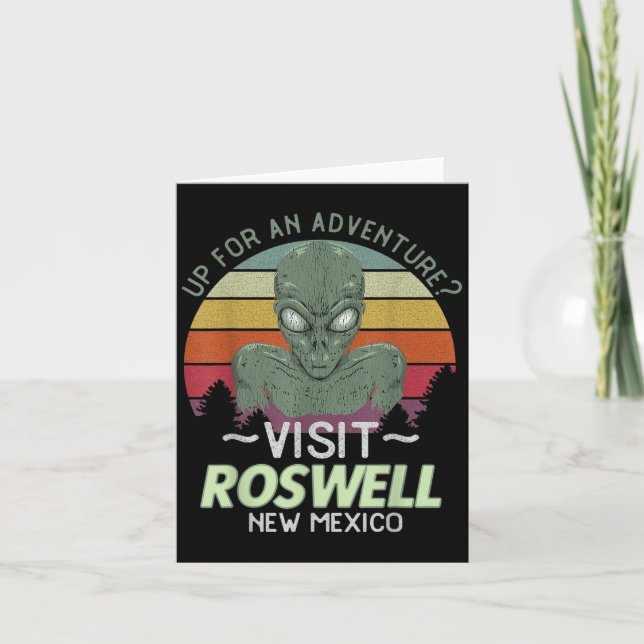 Roswell New Mexico Alien Head Funny Souvenir Quote Kort (Framsida)