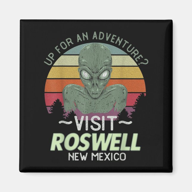 Roswell New Mexico Alien Head Funny Souvenir Quote Magnet (Framsidan)