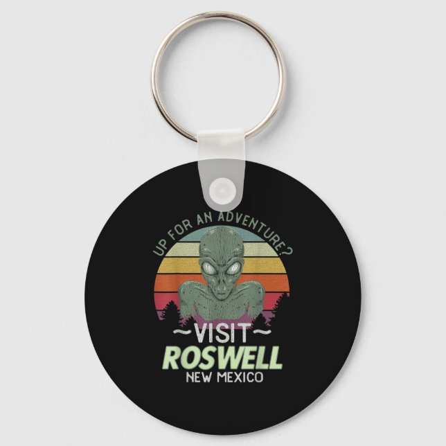 Roswell New Mexico Alien Head Funny Souvenir Quote Nyckelring (Framsida)