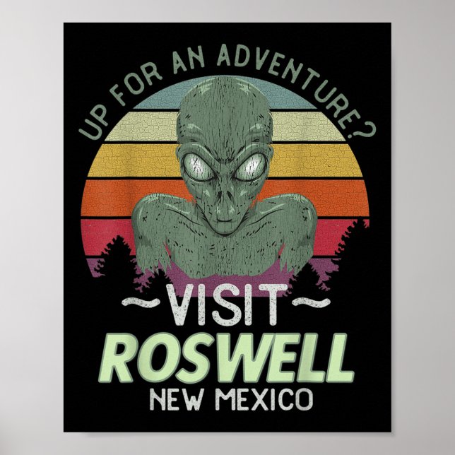 Roswell New Mexico Alien Head Funny Souvenir Quote Poster (Framsidan)