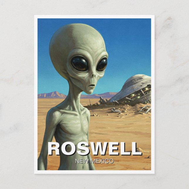Roswell New mexico Alien Vykort (Framsida)